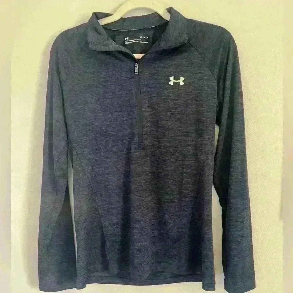 Under Armour Women’s 1/4 Zip Navy Pullover Heatgear Size Medium